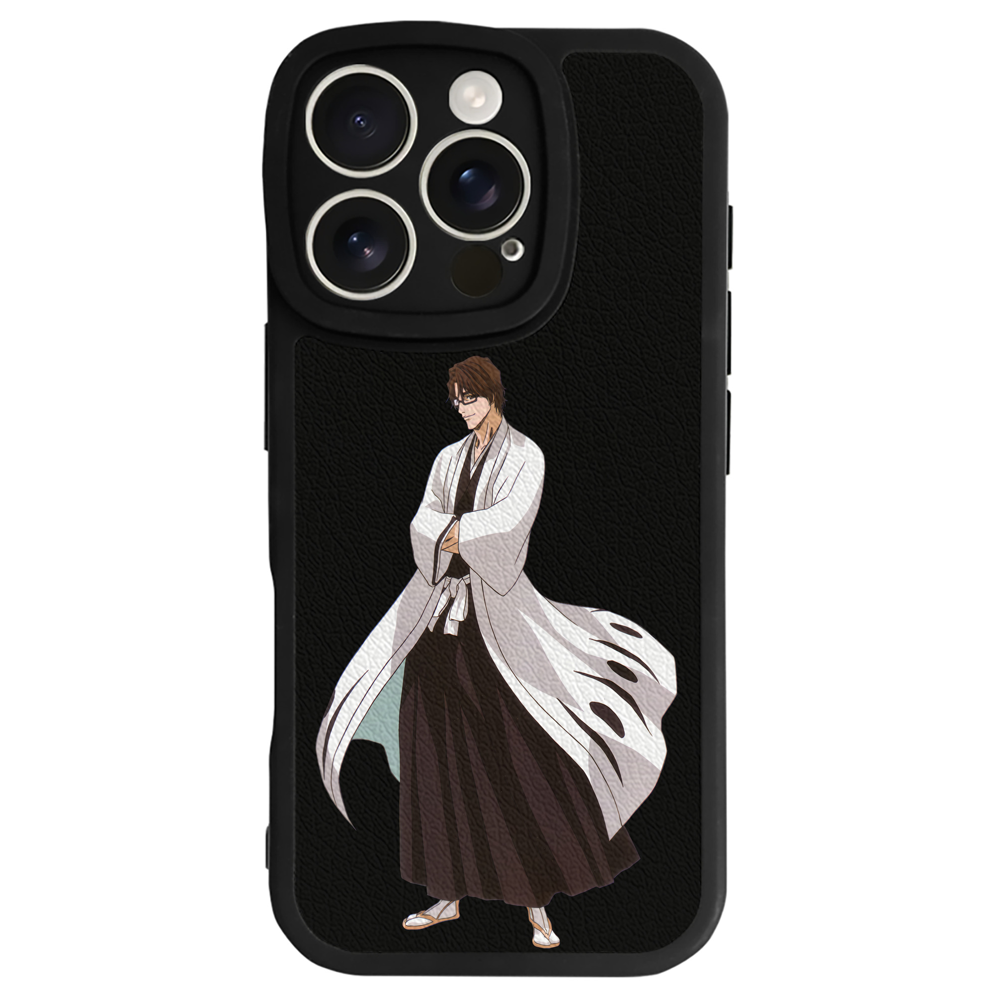 （画像用） ブリーチ 藍染 惣右介（あいぜん そうすけ） BLEACH Aizen Sousuke 【iPhone 16シリーズ対応】シリコンスマホケース（レザー調） 材質：シリコン